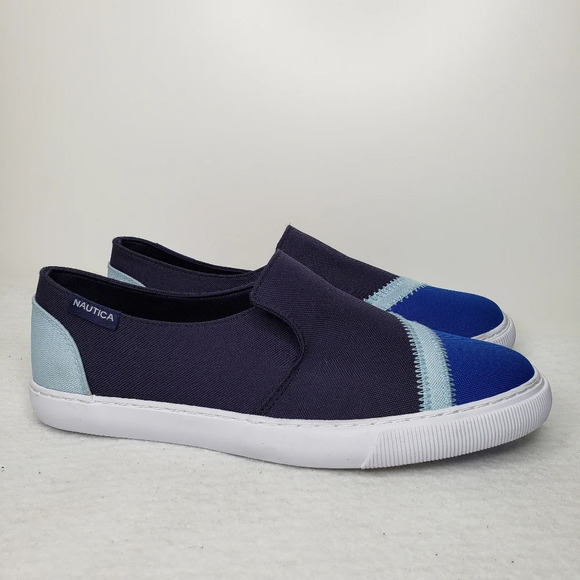 Nautica Womens Naval Blue Colorblock Slip On Casual Comfort Sneakers Sz 9. - Picture 1 of 12